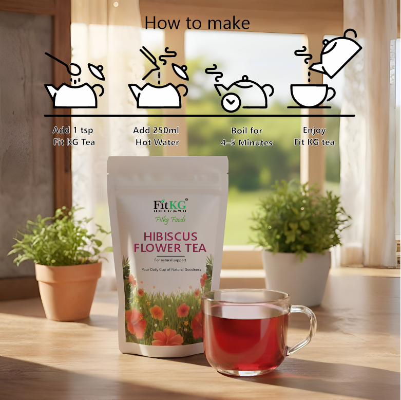 FIT KG skin glow tea & blood pressure control tea - anti ageing tea 30 days cups